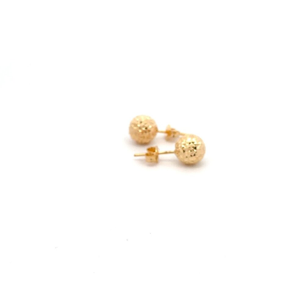 18K Saudi Gold Ball Stud Earrings 1.52 grams - Picture 7 of 9